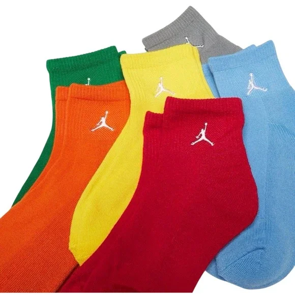 Jordan Socks Kids Size M Multicolor New Jumpman Logo Ankle 6-Pack - Picture 2 of 6